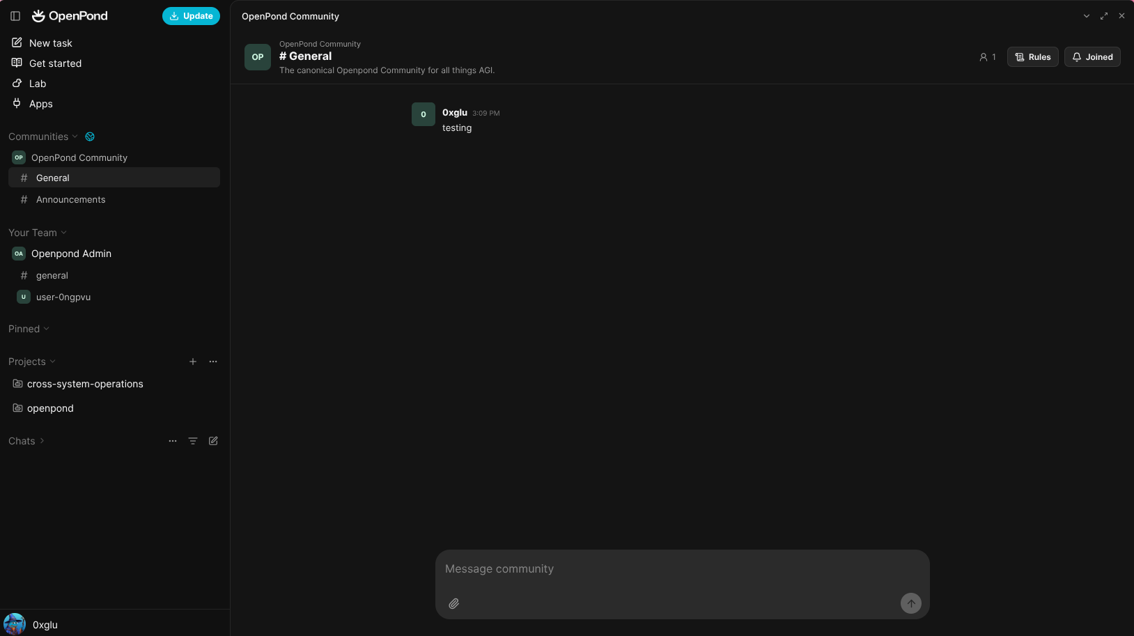 OpenPond Community Chat